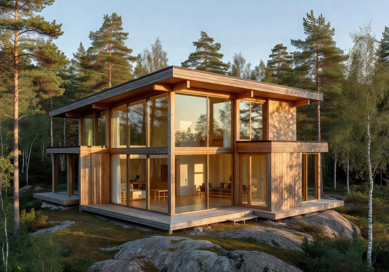 Hybrid Wood and Glass Home in Espoo