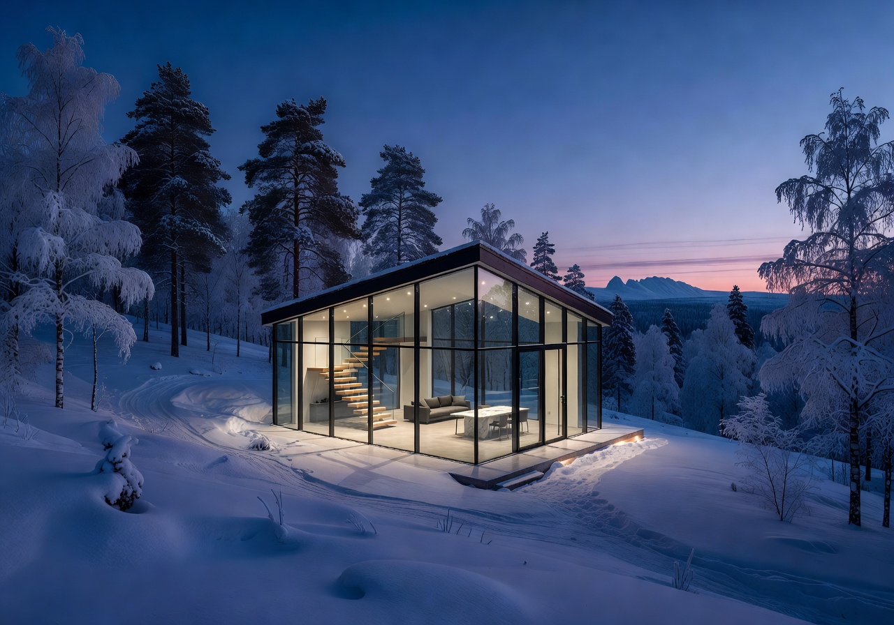 Modern Glass Villa in Levi, Finland